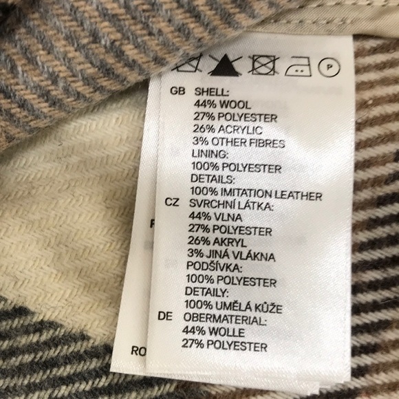 NWT! H&M Brown Combo plaid Size 6 poncho sweater - Picture 6 of 8